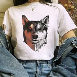 the fox cartoon print t-shirt women harajuku casual 2024