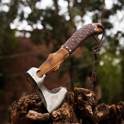 Custom Gift Hand Forged Carbon Steel VIKING AXE with Ash Wood Shaft, Wedding Gift, Axe, Axes Best Birthday&Anniversary