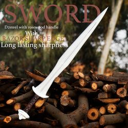Serpent-Breath Sword Of Uhtred With Leather Cover, The Last Kingdom Sword, Viking Sword, Christmas Gift For Men/HIM, Gro