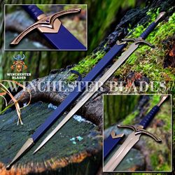 Custom Hand Forged Stainless Steel Lord of The Rings LOTR Movie The GLAMDRING Sword of GANDALF with Scabbard Costume-Arm