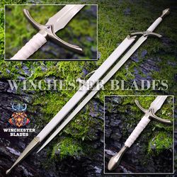 Custom Hand Forged Stainless Steel Lord of The Rings LOTR Movie The GLAMDRING Sword of GANDALF with Scabbard Costume