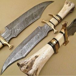 HandForged Knife,Damascus knife,Hunting Knife,Bushcraft knife,Handmade knives,Survival Knife,Camping Knife,Mother day gi