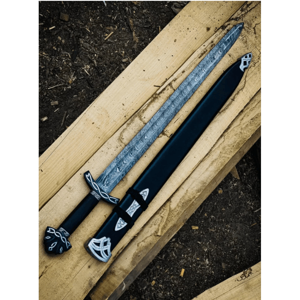 Handmade Damascus Steel Norseman Sword  Authentic Viking Design  Custom Nordic Sword For Men 1