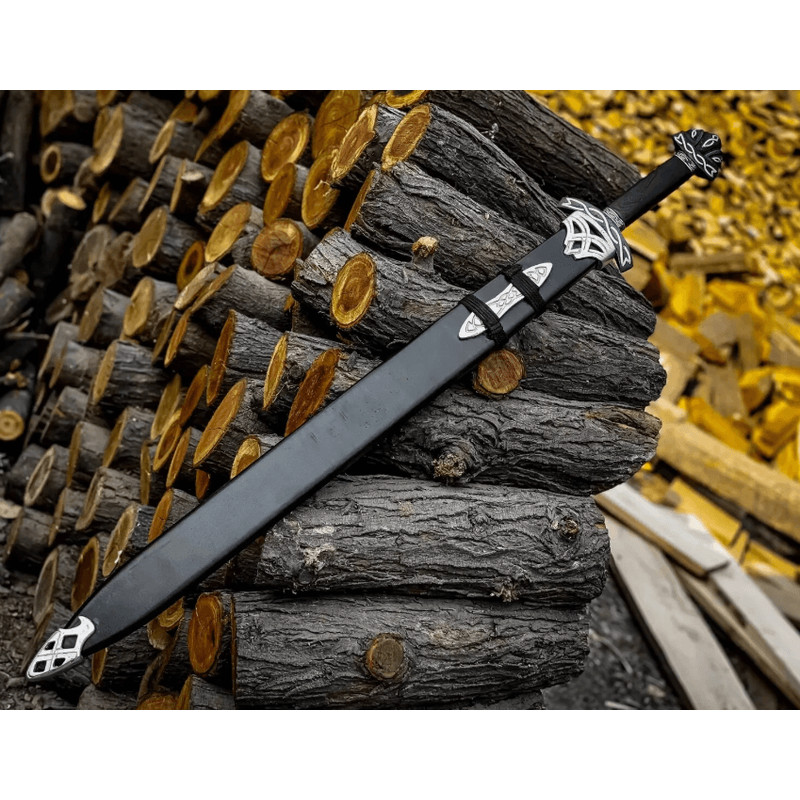 Handmade Damascus Steel Norseman Sword  Authentic Viking Design  Custom Nordic Sword For Men 3