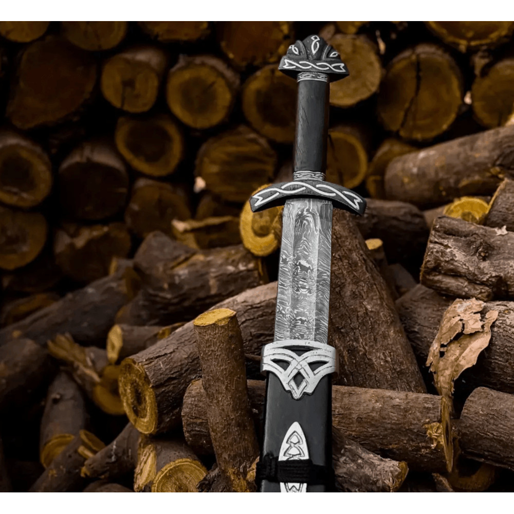 Handmade Damascus Steel Norseman Sword  Authentic Viking Design  Custom Nordic Sword For Men 4