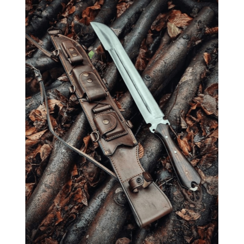 Handmade Spring Steel Sword 5160 Carbon Steel Short Sword With Leather Sheath Collectible Medieva 0