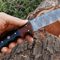 Damascus Steel Knife Hunting Knife With Sheath Fixed Blade Camping Knife Bowie Knife Handmade Knive 0
