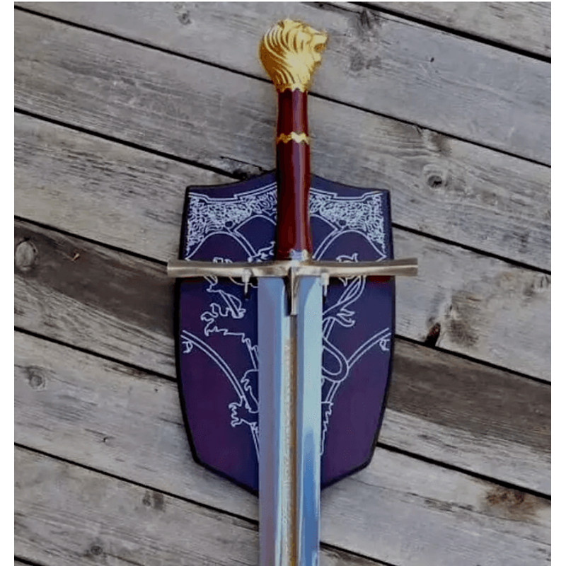 Monogrammed Narnia Prince Sword  Authentic Replica With Wall Mount 0
