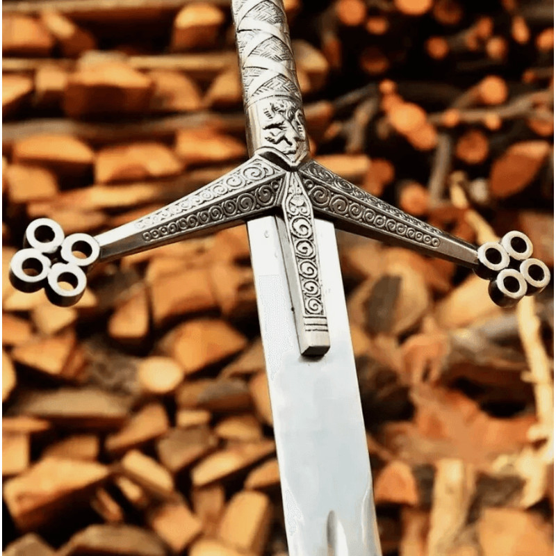 Handmade Legend Of The Seeker Scottish Claymore Sword  Stainless Steel Medieval Sword With Leather  4