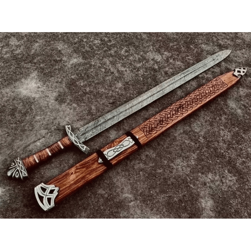 HandForged Damascus Steel Northmen Sword Medieval Viking Collectors Item 0
