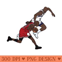 michael jordan crosses over bryon russell - transparent png - good value