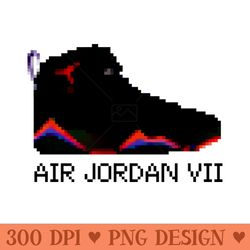 air jordan vii retro pixelated art shoe collection - png graphics - popularity