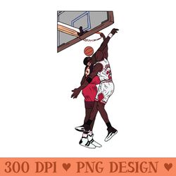 michael jordan dunk on dikembe mutombo - png illustrations - good value