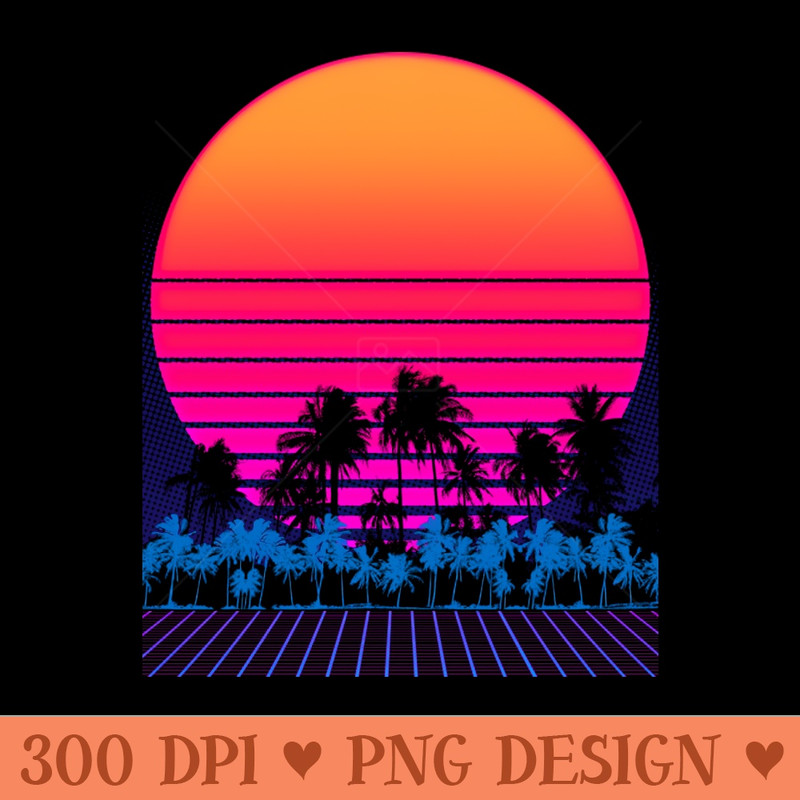 80s Vaporwave Palm Trees Sunset 0026.jpg