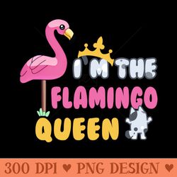 the flamingo queen - digital png files - professional design