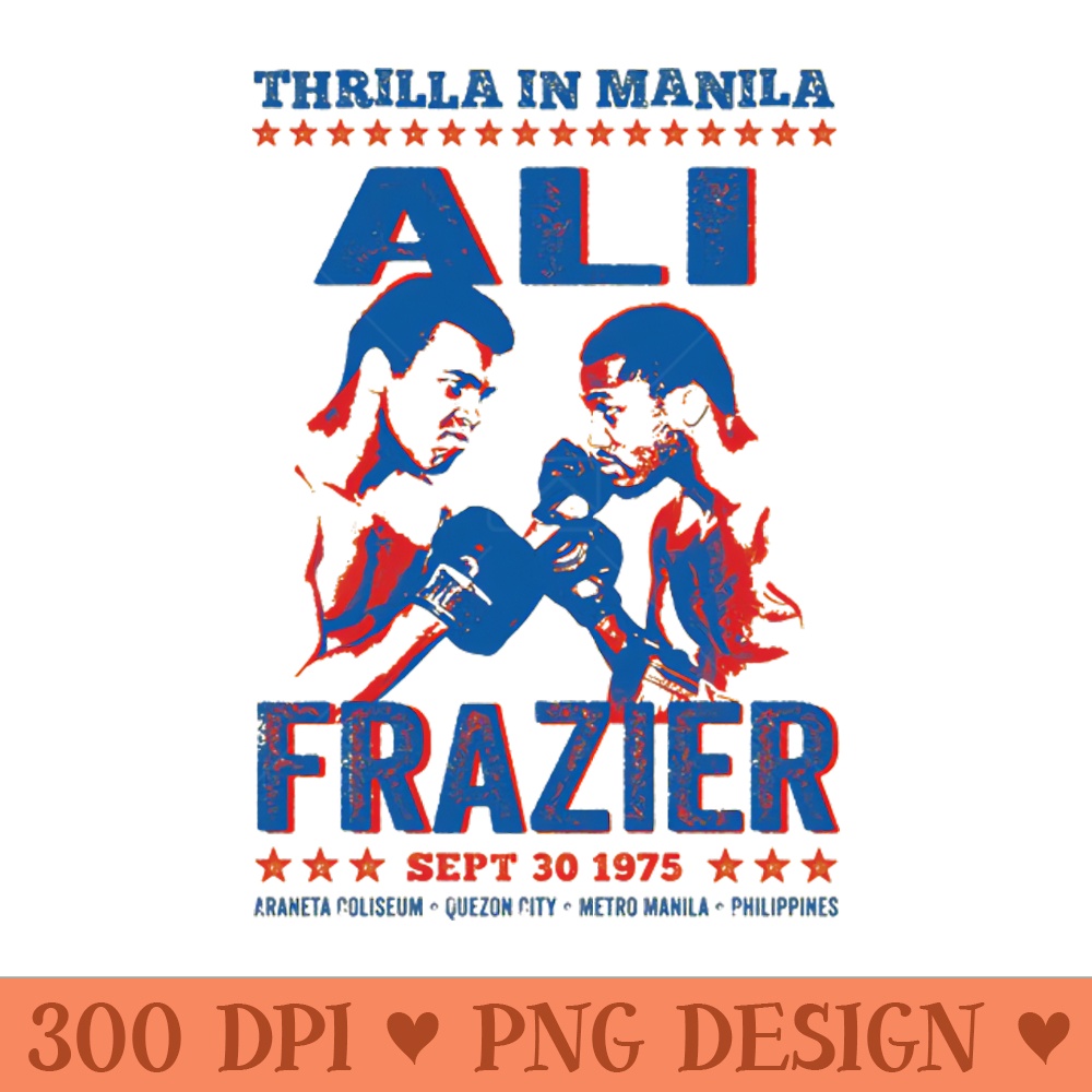 Thrilla in Manila Ali V's Frazier Vintage - PNG Illustrations - Customer Support