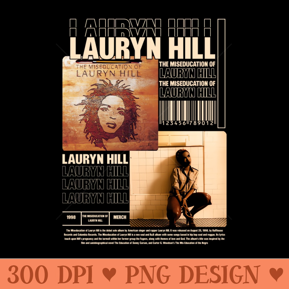 Lauryn Hill Fugees The Famous Vintage Retro Rock Rap Hiphop - High-Quality PNG Download - High Quality 300 DPI