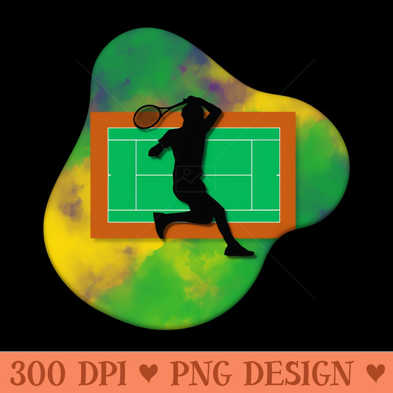 Tennis Player with Tennis Court Background and Wimbledon Colours - Free PNG Downloads - High Quality 300 DPI