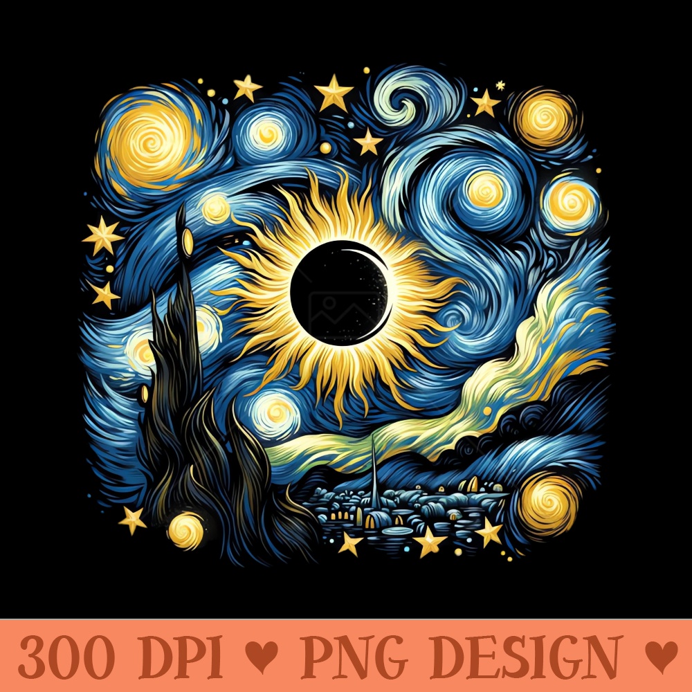 Eclipse Shirt 2024 Eclipse Tshirt Eclipse Shirt April 8 2024 Tee Eclipse 2024 Van Gogh Solar Eclipse - PNG Download Bundle - Popularity
