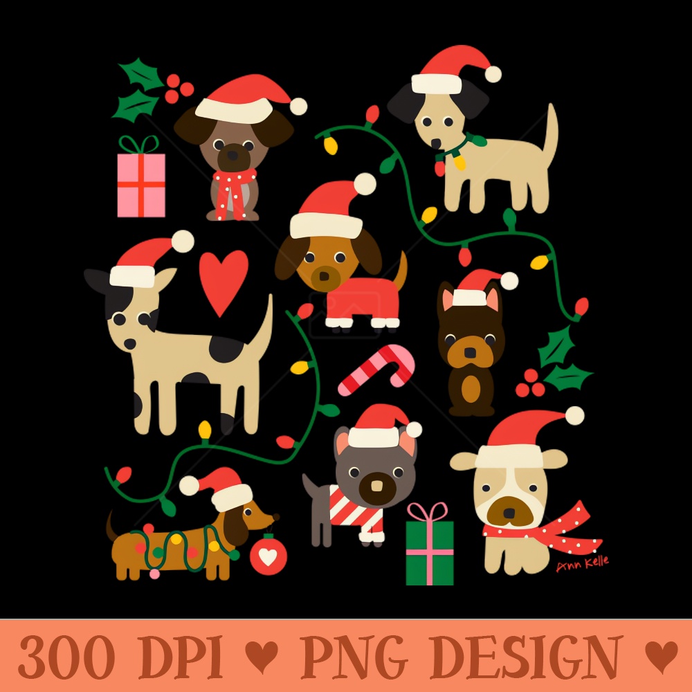 Holiday Pups - Digital PNG Graphics - Customer Support