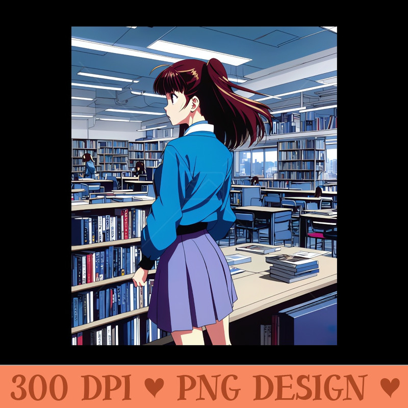bookworm anime retro 90s aesthetic - Transparent PNG - Variety