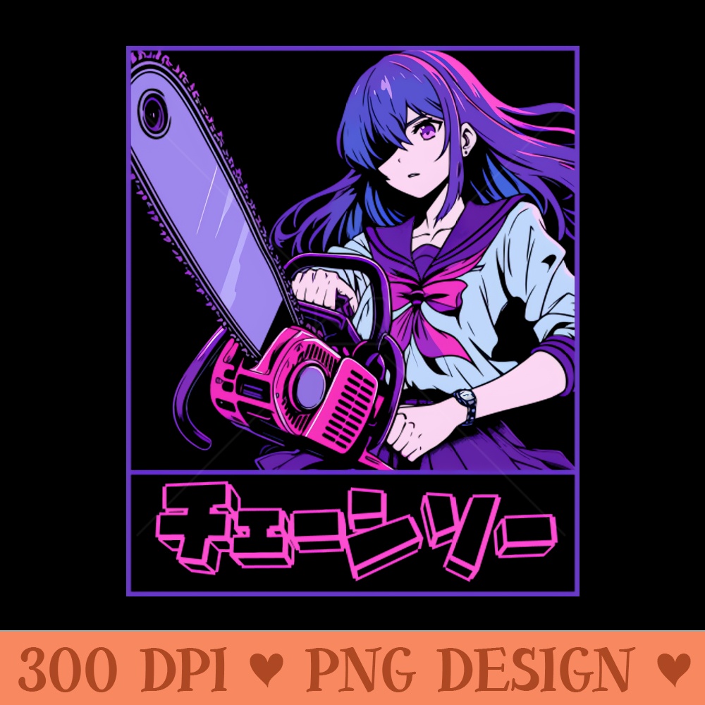 Chainsaw Girl - Digital PNG Art - Unique