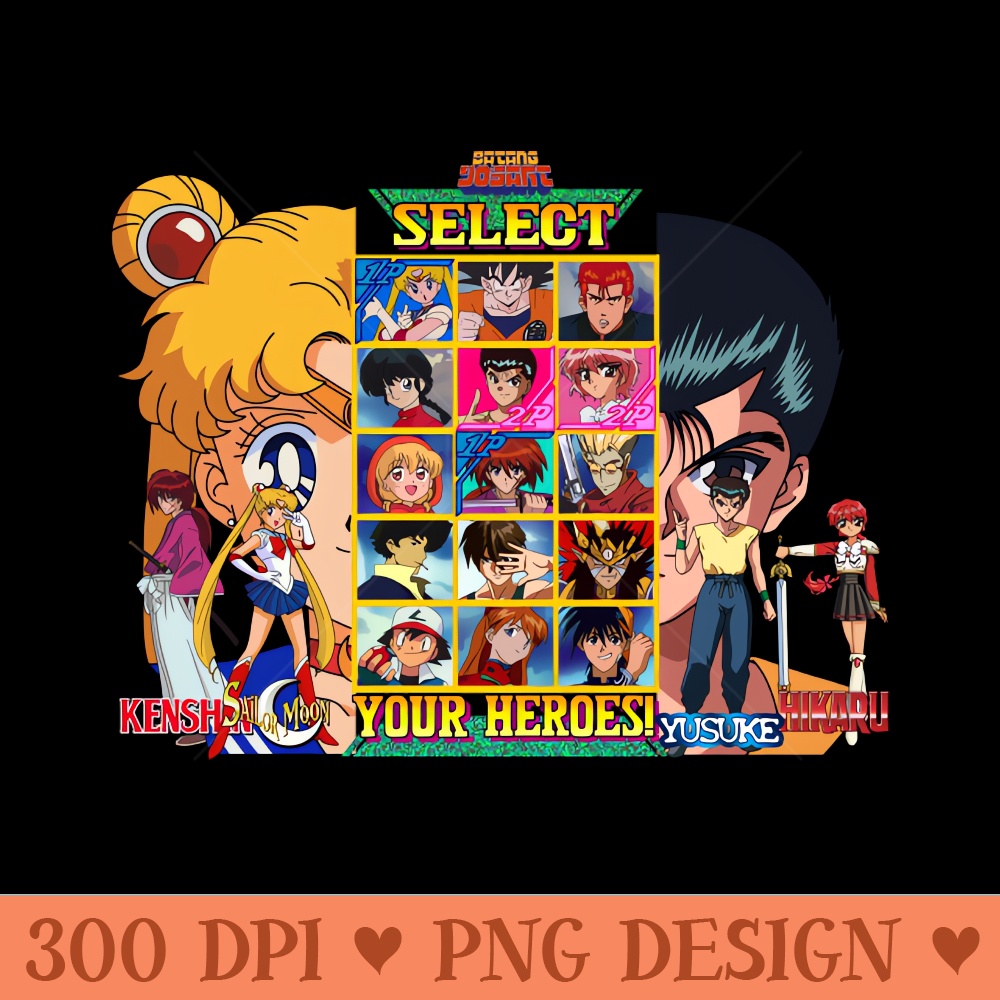 Select 90s Heroes - Digital PNG Graphics - Good Value