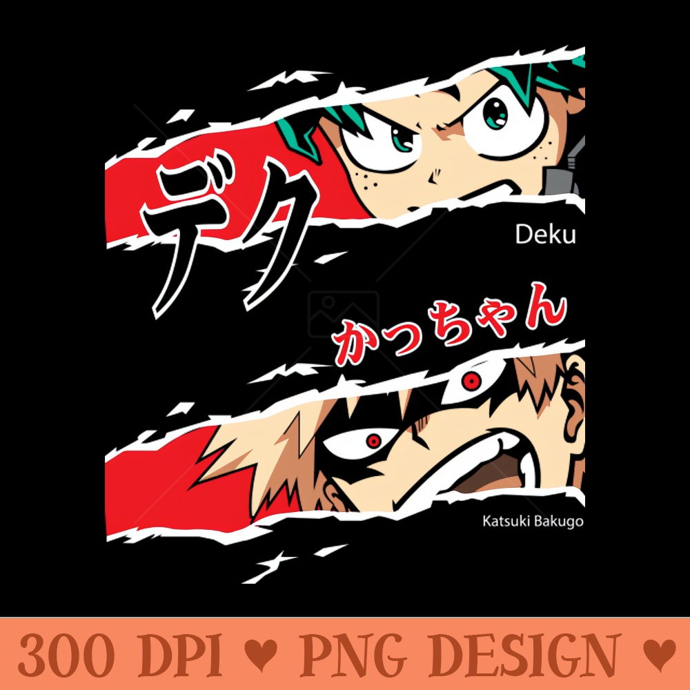 Deku X Bakugo Anime Fanart - PNG Download Pack - High Quality 300 DPI