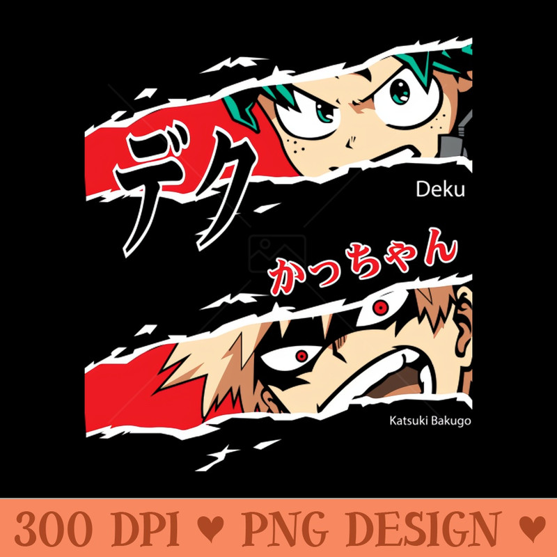 Deku X Bakugo Anime Fanart - PNG Download Pack - High Quality 300 DPI