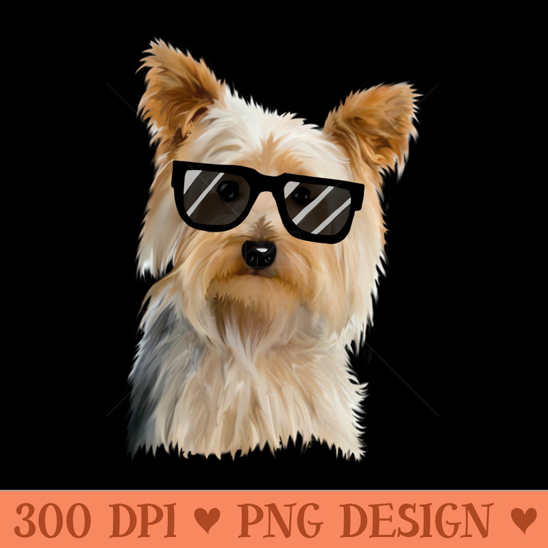 Yorkshire Terrier with sunglasses - PNG Image Downloads - Convenience