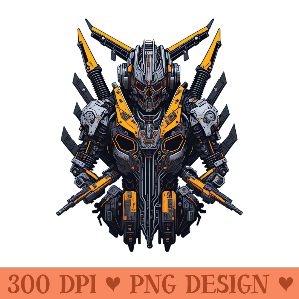 Mecha Skull S02 D28 - PNG Printables - Unique