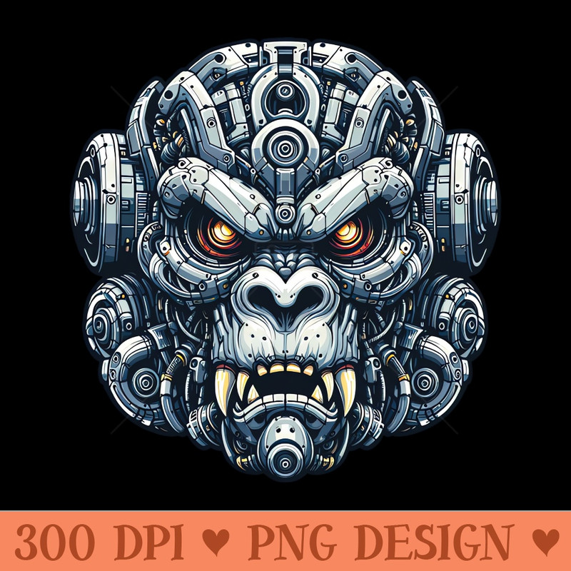 Mecha Apes S04 D87 - PNG Downloadable Art - Professional Design