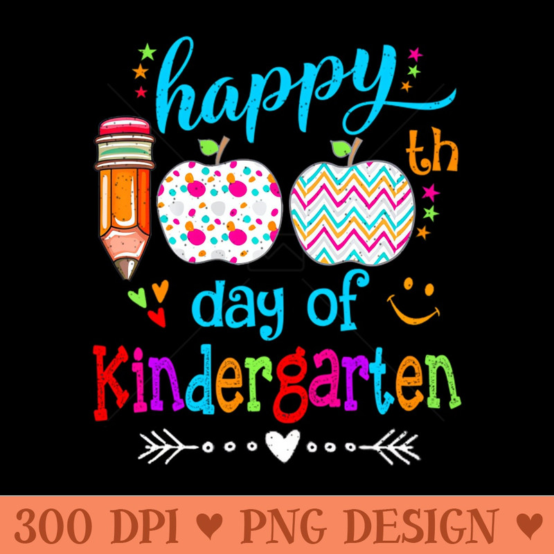 Happy 100Th Day Of School Kindergarten Teacher Or Student - Free PNG Downloads - Customer Support