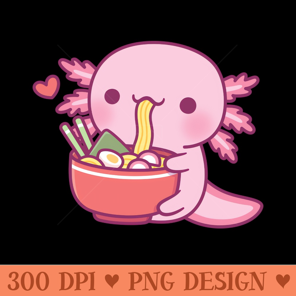 Cute Axolotl Eating Japanese Ramen Noodles - Free PNG Downloads - Flexibility