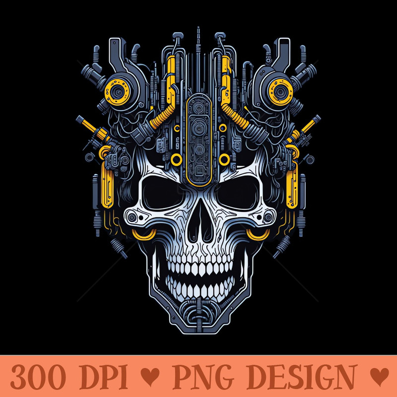 Mecha Skull S01 D10 - Instant PNG Download - High Quality 300 DPI