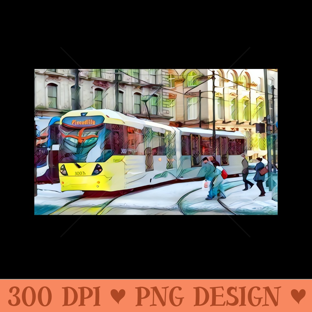 Manchester Metrolink Tram - Sublimation PNG - Good Value