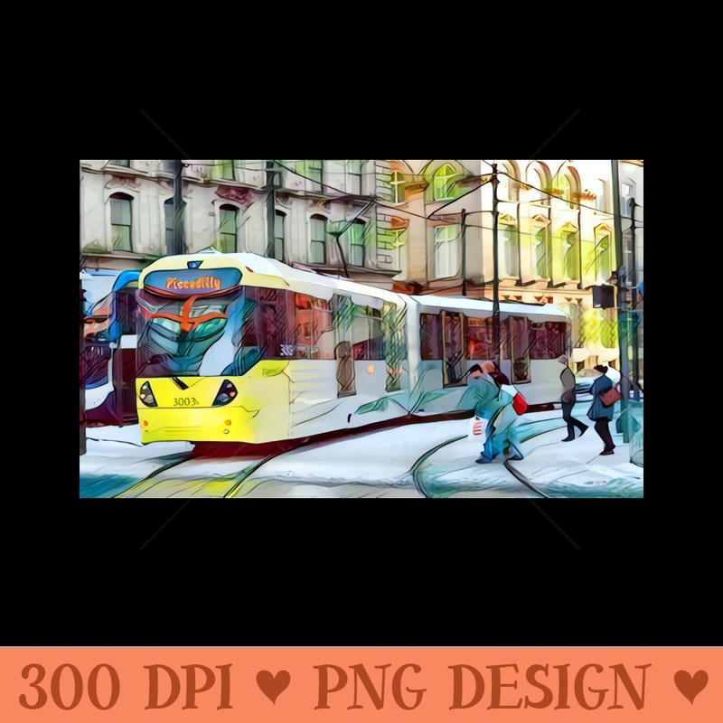 Manchester Metrolink Tram - Sublimation PNG - Good Value