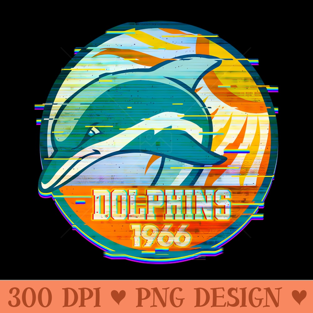 Glitch M Dolphins - Downloadable PNG - High Quality 300 DPI
