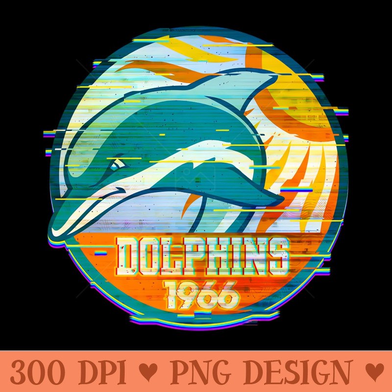 Glitch M Dolphins - Downloadable PNG - High Quality 300 DPI