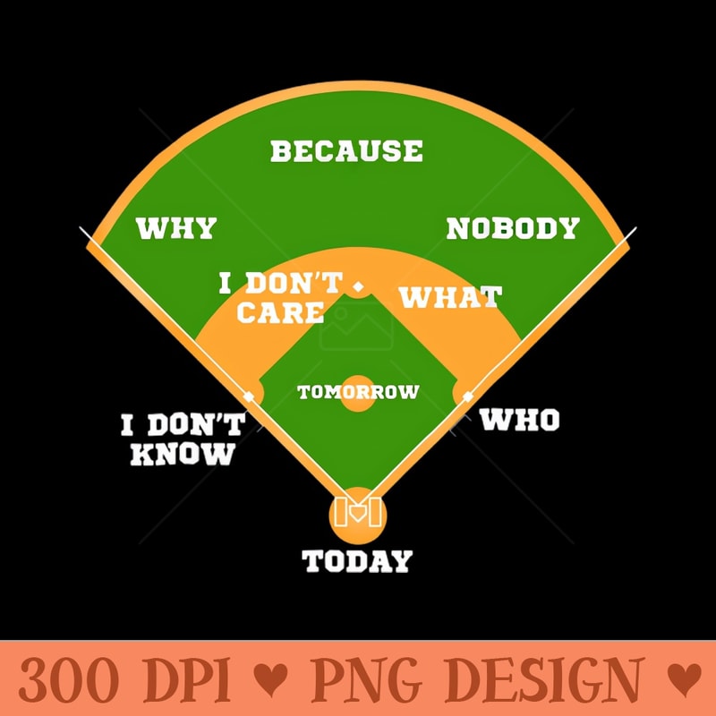 Whos on First Baseball Diamond Fielding Card - Download PNG Graphics - Variety