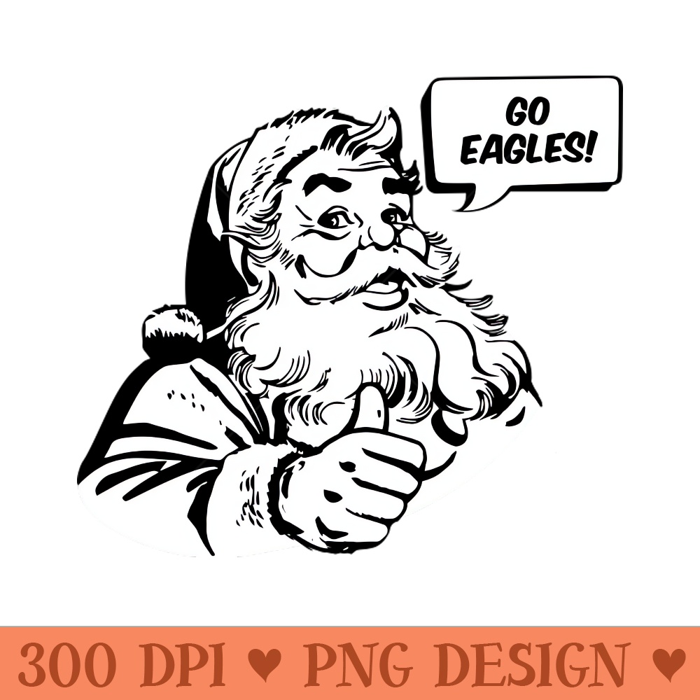 Retro Santa Claus Go Eagles - PNG Image Downloads - Variety