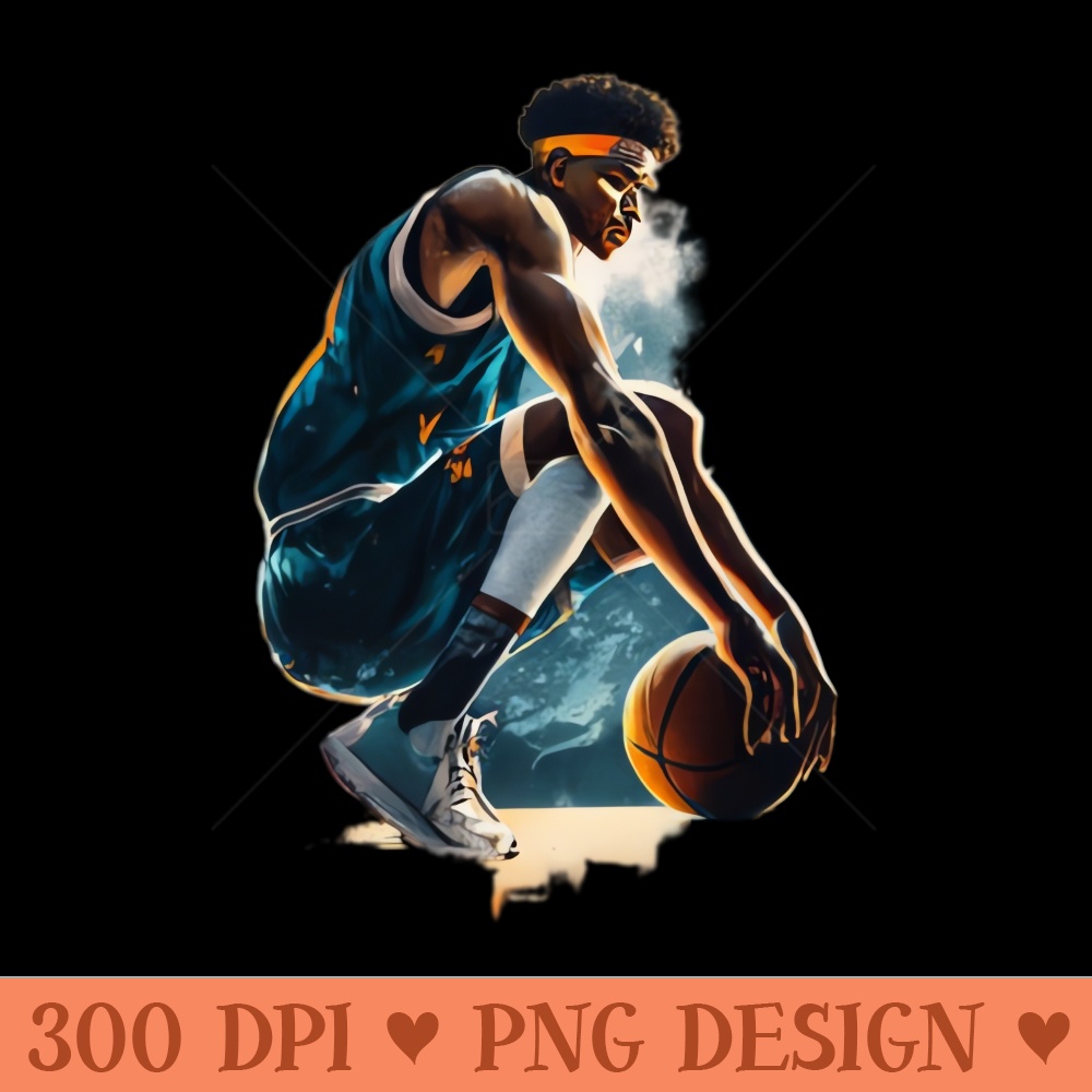 Basketball Slam Dunk Fusion Art Print - High Quality PNG - High Quality 300 DPI