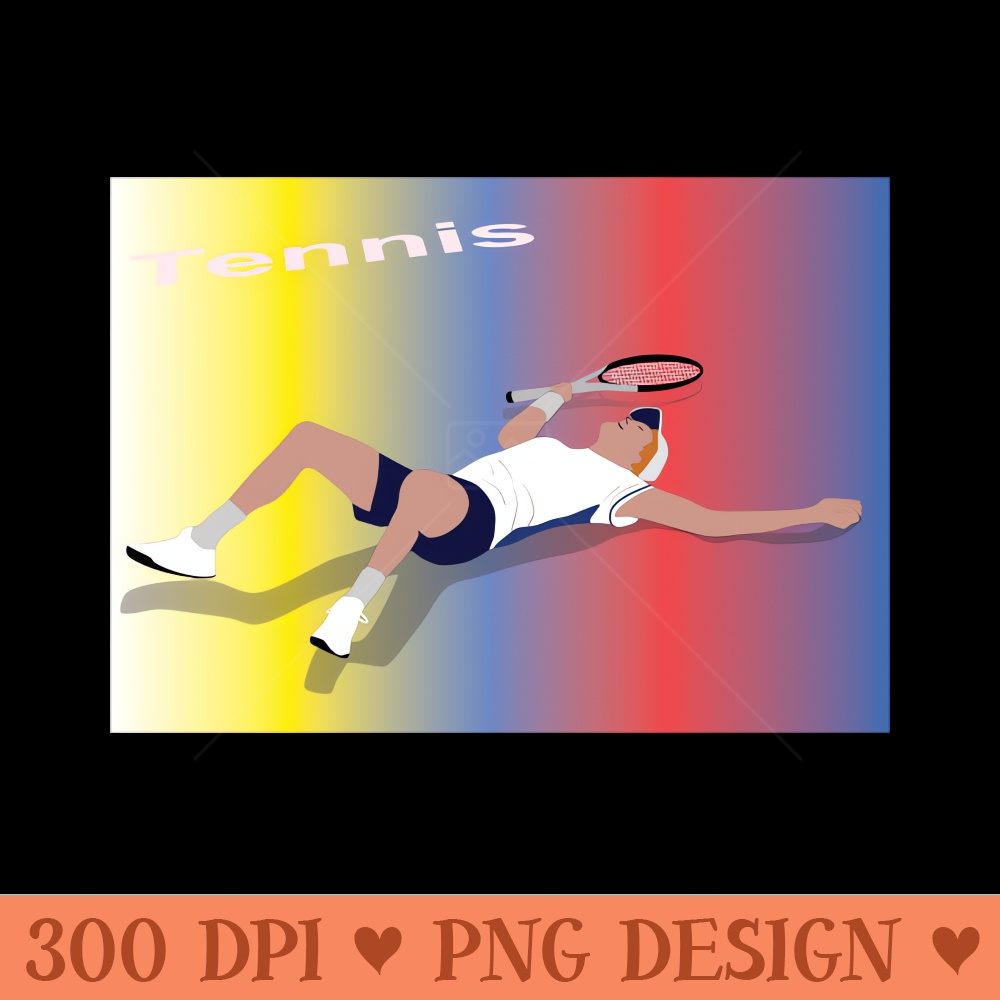 Tennis player lying on the ground after victory - - Popularity