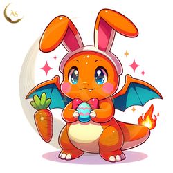 charmander easter bunny digital png file