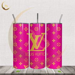 louis vuitton logo monogram yellow tumbler wrap png