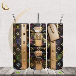 louis vuitton monogram multicolor bag tumbler wrap png