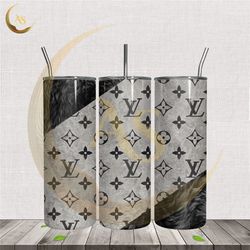 louis vuitton black glitter brand tumbler wrap png