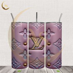 louis vuitton 3d puff pattern tumbler wrap png