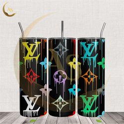 louis vuitton brand dripping logo tumbler wrap png