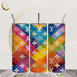 3d louis vuitton colorful fashion tumbler wrap png